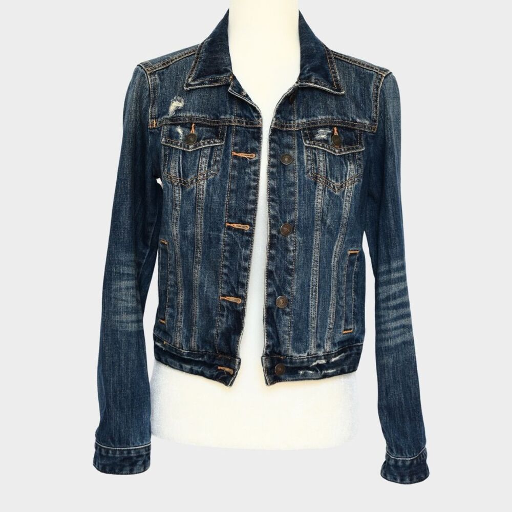 ABERCROMBIE & FITCH Women's Medium Wash Denim Jacket Size S